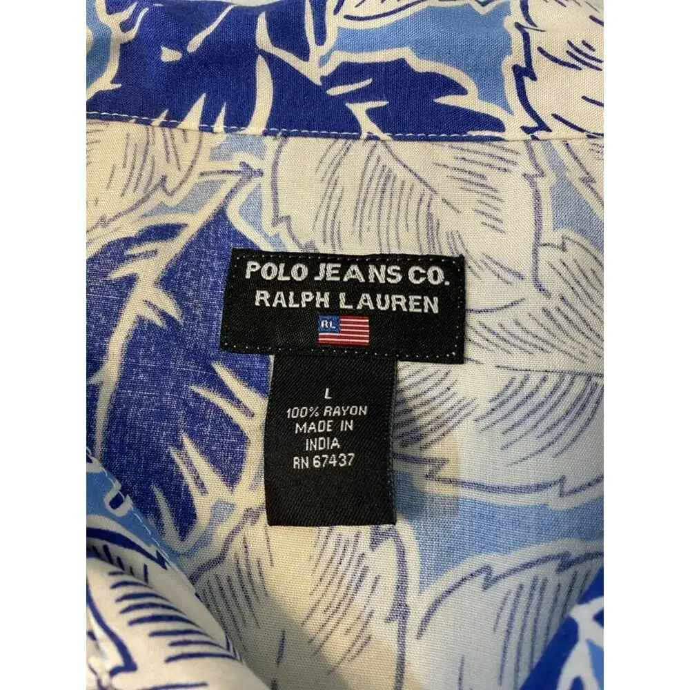 Polo Jeans Co. Ralph Lauren Vintage 90’s Men’s Rayon Aloha Shirt Large